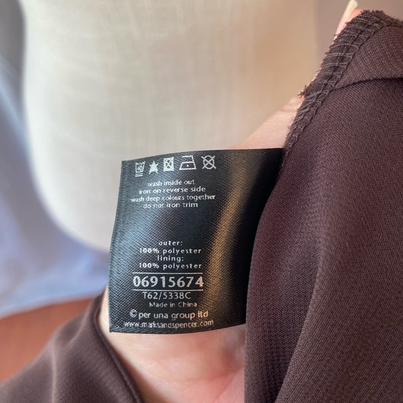 ❌SOLD❌ PER UNA BROWN BEADED MIDI DRESS SIZE 16 - Picture 8 of 9